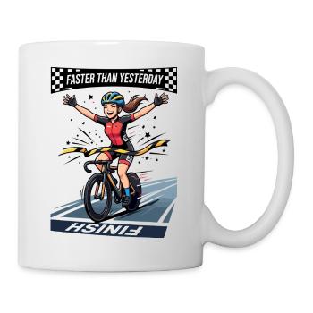 Faster Than Yesterday Anime Track Cyclist - Mug - white - Right