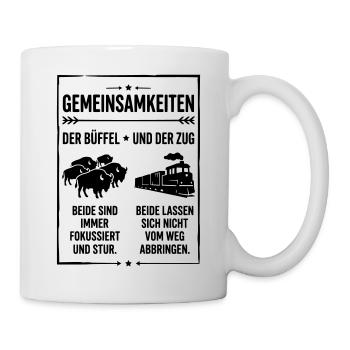 Büffel und Zug - Tasse - Weiß - Rechts