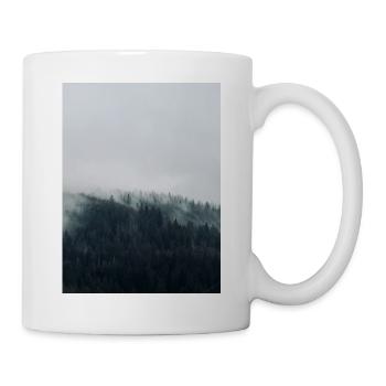 Mist forest and dark pines - Mug - white - Right