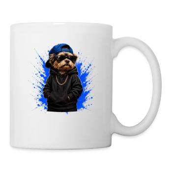 Yorkshire Terrier im Hip-Hop-Style - Tasse - Weiß - Rechts