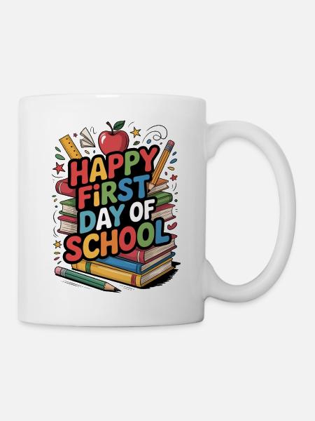 Happy First Day of School Books - Mug - white