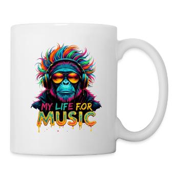 Colorful Chimpanzee – My Life for Music - Mug - white - Right