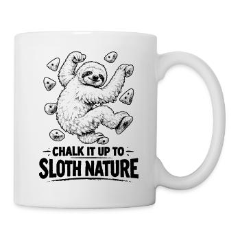Faultier beim Bouldern – Chalk It Up Design - Tasse - Weiß - Rechts