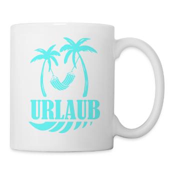 URLAUB Palmen Hängematte Design - Tasse - Weiß - Rechts