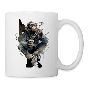 Coffee Chimp in Denim: Urban Chill - Mug - white - Right