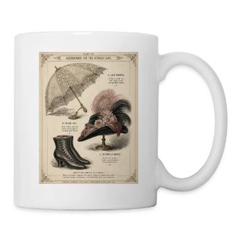 Victorian Parasol and Vintage Accessories - Mug - white - Right