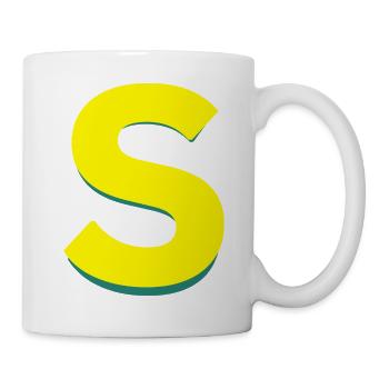 Buchstabe S-Zeichen – gelb - Tasse - Weiß - Rechts