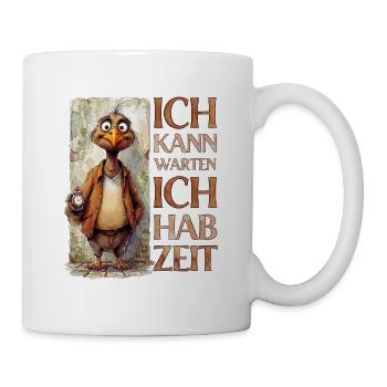 Alter Geier: Ich kann warten, ich hab Zeit! - Tasse - Weiß - Rechts