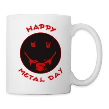 Joyeuse Journée Metal Icône de la batterie - Mug blanc - blanc - Droite