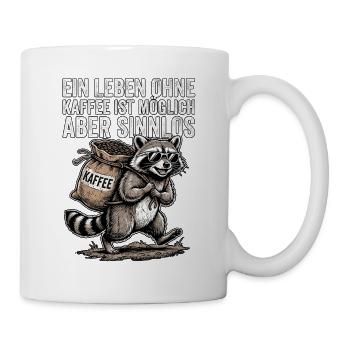 Kaffee Waschbär - Tasse - Weiß - Rechts