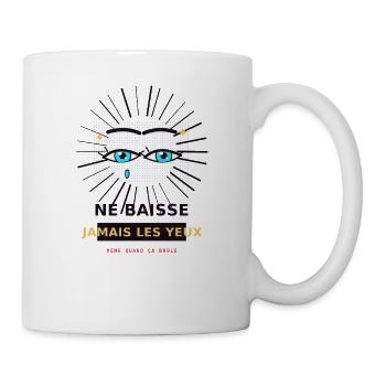 Yeux en strass bleus - Mug blanc - blanc - Droite