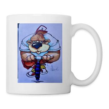 Bär auf BMX-Rad - Tasse - Weiß - Rechts