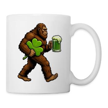 Bigfoot-Kleeblatt-Lustiger St. Patrick's Day Bigfo - Tasse - Weiß - Rechts
