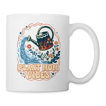 Plant Mom Vibes Retro Gartenmotiv - Tasse - Weiß - Rechts
