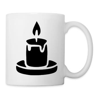 Kerze - Tasse - Weiß - Rechts