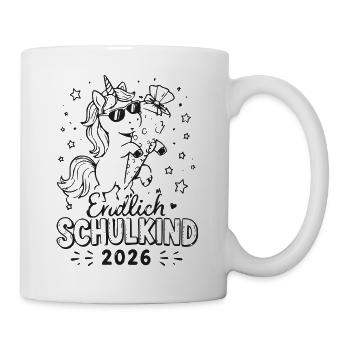 Einhorn Schulkind 2026 Edition - Tasse - Weiß - Rechts