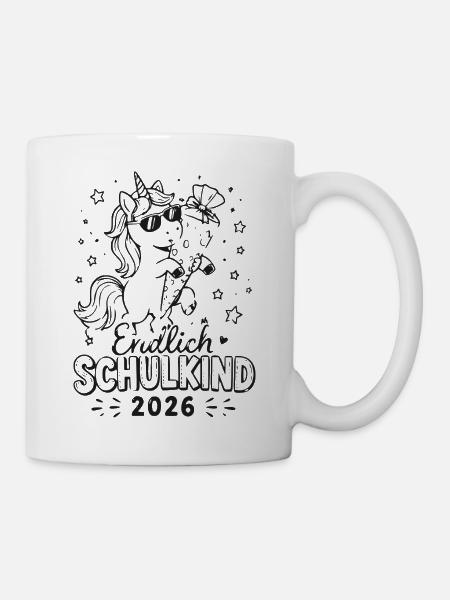 Einhorn Schulkind 2026 Edition - Tasse - Weiß