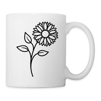 Sunflower One Line Floral Motif - Mug - white - Right