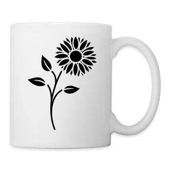 Silhouette de fleurs Art abstrait en fleurs - Mug blanc - blanc - Droite