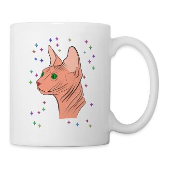 Sphynx mit Sternen - Tasse - Weiß - Rechts