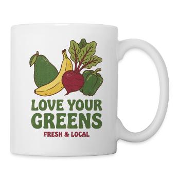 Liebe dein Gemüse Frisch Lokal - Tasse - Weiß - Rechts