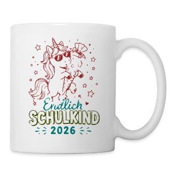 Unicornenfeier Schulkind 2026 - Tasse - Weiß - Rechts