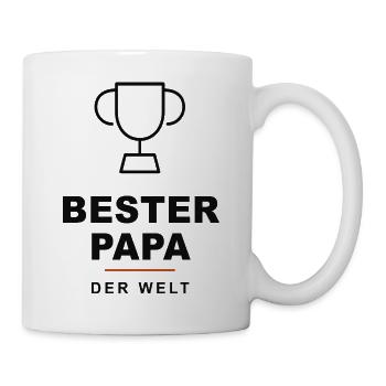 Bester Papa der Welt Trophäe - Tasse - Weiß - Rechts