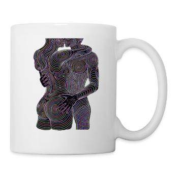 Neon-Paar mit Spiralen - Tasse - Weiß - Rechts