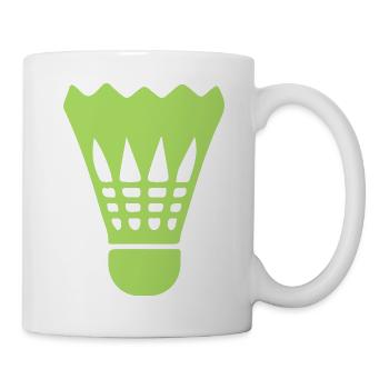 Neon-Shuttlecock Badminton-Design - Tasse - Weiß - Rechts