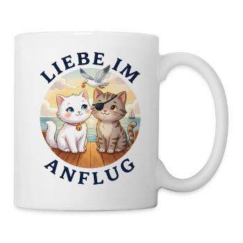 Liebe im Anflug - Tasse - Weiß - Rechts