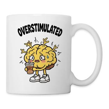 Überreiztes Gehirn braucht Eiskaffee - Tasse - Weiß - Rechts
