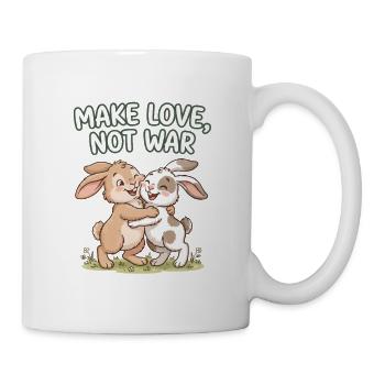 Make Love, Not War – Cute Bunny Hug - Mug - white - Right