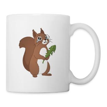 Eichhörnchen, das mit Blättern weint - Tasse - Weiß - Rechts