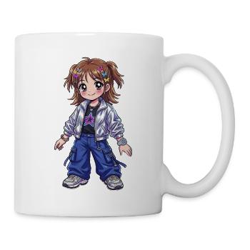 Stargirl in einer glänzenden Bomberjacke - Tasse - Weiß - Rechts