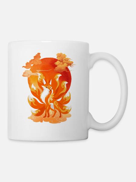 Neunschwänziger Fuchs – Ursprüngliches Geschenk - Tasse - Weiß