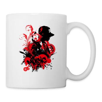 Graffiti Hip Hop Music Red On Black - Mug - white - Right