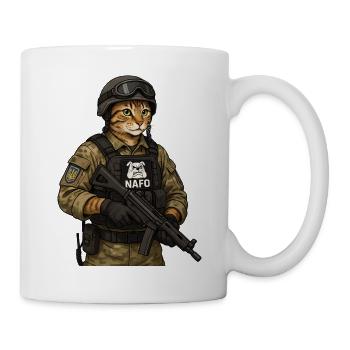 Ukraine Cat with NAFO patch - Mug - white - Right