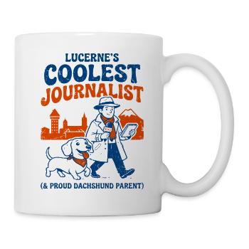 Lucerne's reporter dachshund - Mug - white - Right
