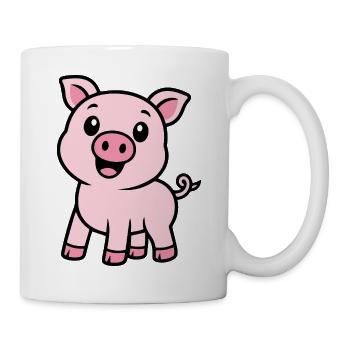 Laughing pink piggy - Mug - white - Right