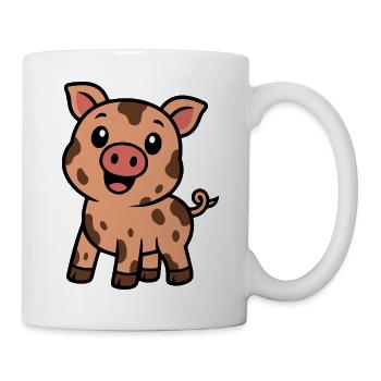Dirty happy piggy - Mug - white - Right