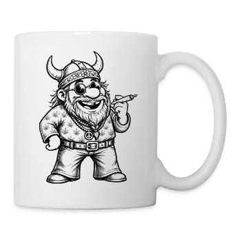 Viking hippie drôle : fête des pères rétro mignonne - Mug blanc - blanc - Droite