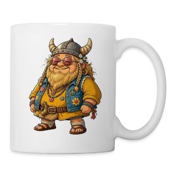 Cute Hippie Viking: Funny Retro Father's Day - Mug - white - Right