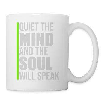 Silence L’esprit et l’âme parleront Ruhe Spruch - Mug blanc - blanc - Droite