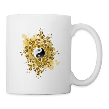 Yin Yang Flowers – Zen Gift - Mug - white - Right