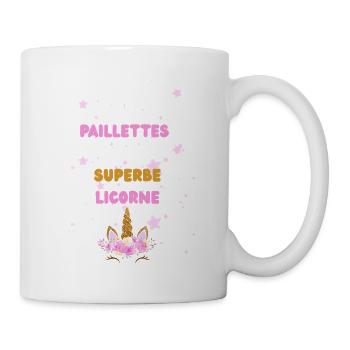 Créatures Fantastiques - Eau de Paillettes Licorne - Mug blanc - blanc - Droite