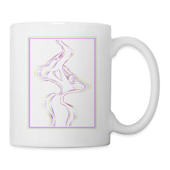 Kissing mouths in rainbow frame - Mug - white - Right