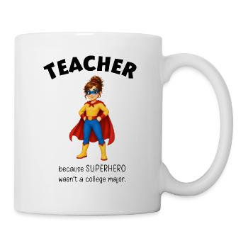 Gift Teacher Superheroine - Mug - white - Right