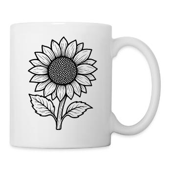 Sonnenblume Boho - Tasse - Weiß - Rechts