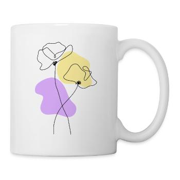 Pastel de coquelicots au trait - Mug blanc - blanc - Droite