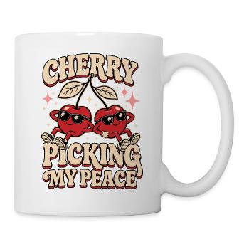 Cherry Picking My Peace – Kirschen Humor - Mug - white - Right
